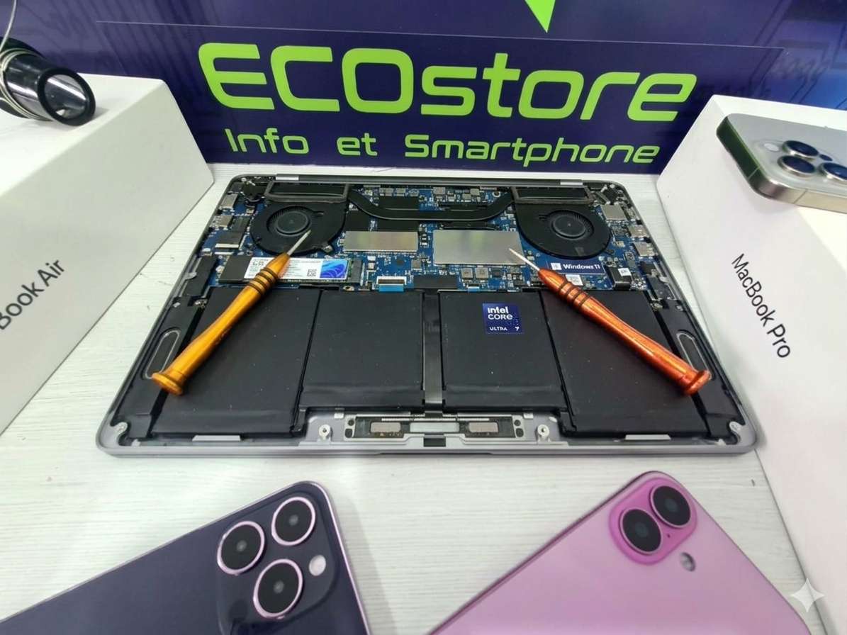 Réparation OrdinateurBook et iPhone chez ECOstore Info et Smartphone à La Chaux-de-Fonds - remplacement batterie et écran